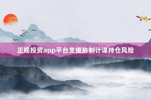 正规投资app平台支援胁制计谋持仓风险