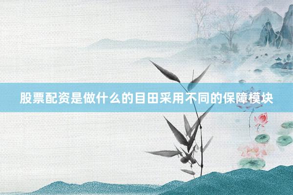 股票配资是做什么的目田采用不同的保障模块