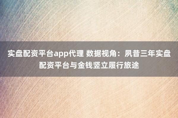 实盘配资平台app代理 数据视角:夙昔三年实盘配资平台与金钱竖立履行旅途